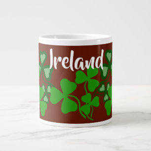 Irish shamrock, red, Ireland, green clover 8 Large Coffee Mug