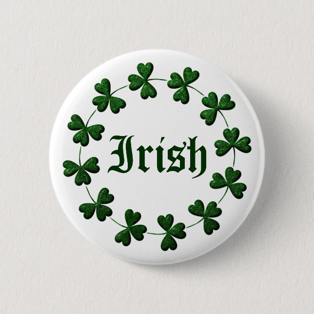 Irish Shamrock Ring Button (Front)