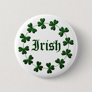 Irish Shamrock Ring Button