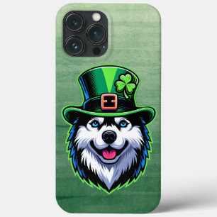 Irish Shamrock Siberian Husky Dog St Patricks Day iPhone 13 Pro Max Case