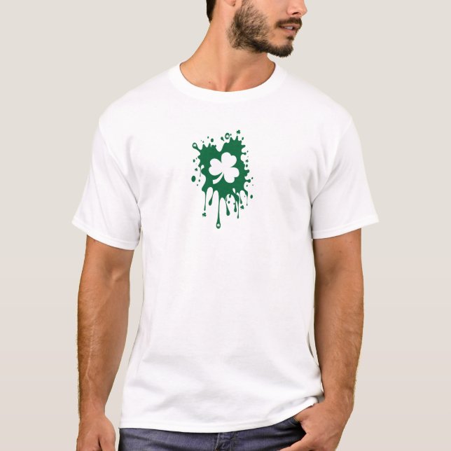 Irish Shamrock Splat ! T-Shirt (Front)