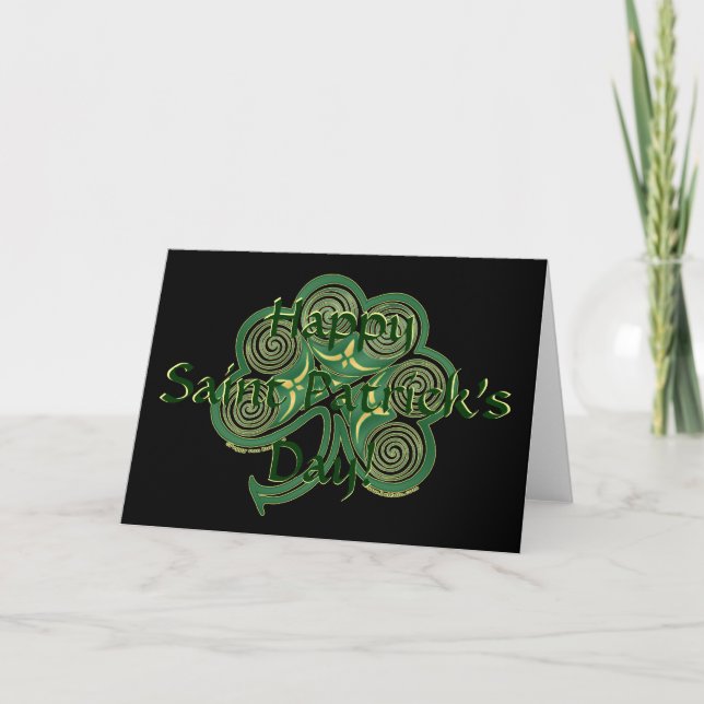 Irish Shamrock St. Patrick's Day Card (Front)