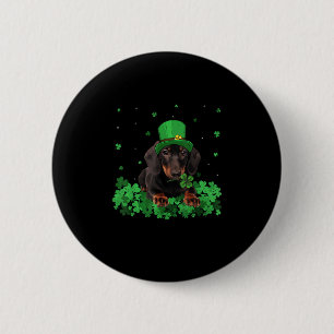 Irish Shamrock St Patrick's Day Dachshund Cool T-S 6 Cm Round Badge