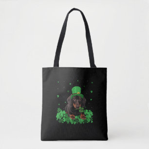 Irish Shamrock St Patrick's Day Dachshund Cool T-S Tote Bag