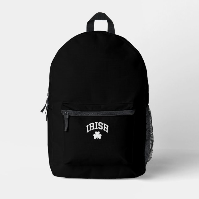 Irish Shamrock St Patricks Day Ireland Pride Irish Printed Backpack (Front)