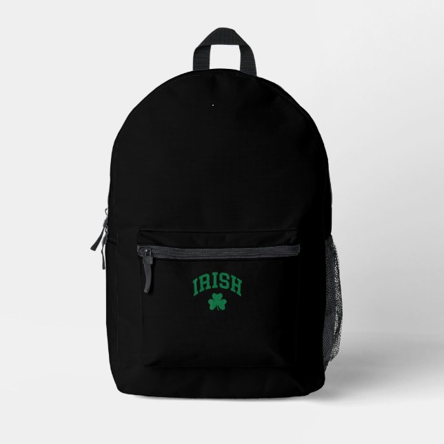 Irish Shamrock St Patricks Day Ireland Pride Irish Printed Backpack (Front)