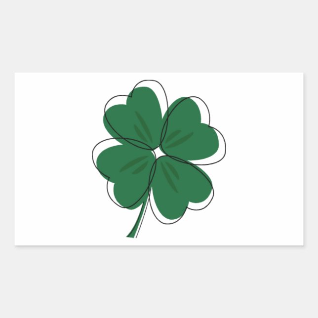 Irish Shamrock & St. Patrick's Day Rectangular Sticker (Front)