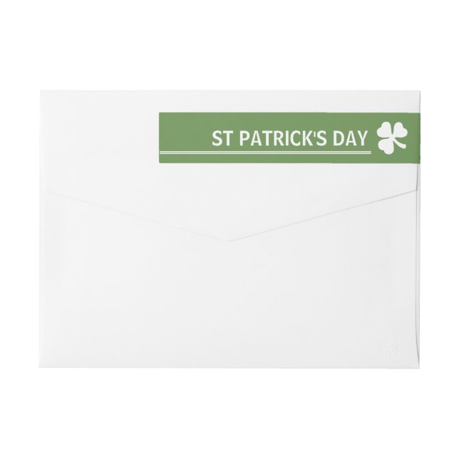 Irish Shamrock St Patrick's Day Wrap Around Label (Back)