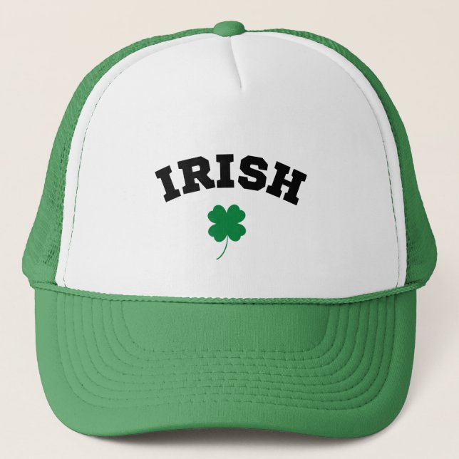 Irish  Shamrock St Patrick's Trucker Hat (Front)