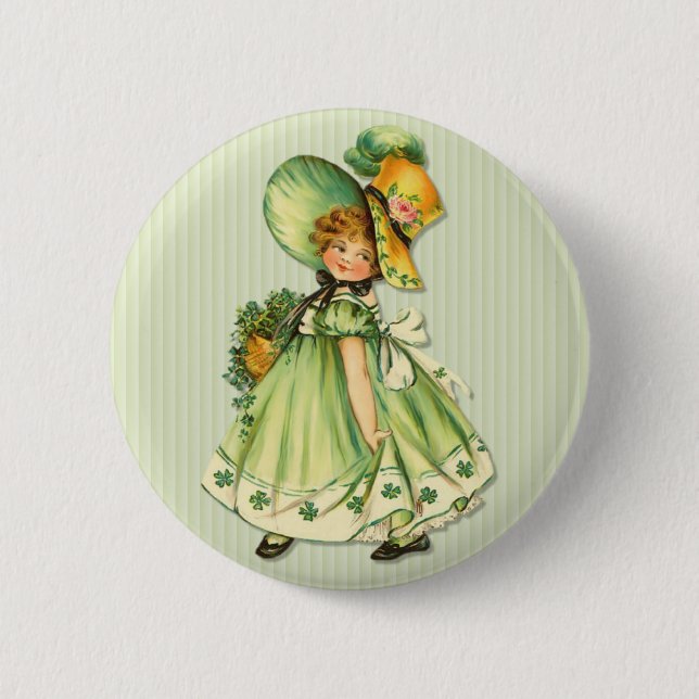 Irish Shamrock Stroll 6 Cm Round Badge (Front)