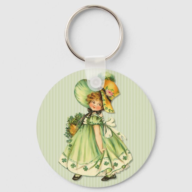 Irish Shamrock Stroll Key Ring (Front)