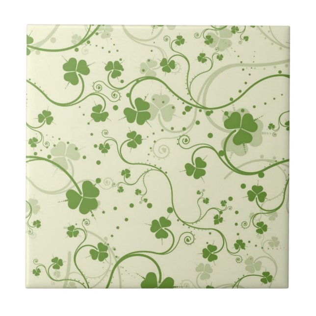 IRISH SHAMROCK SYMBOL CERAMIC TILE (Front)
