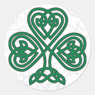 IRISH SHAMROCK SYMBOL CLASSIC ROUND STICKER