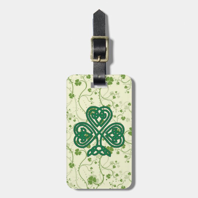 IRISH SHAMROCK SYMBOL LUGGAGE TAG (Front Vertical)