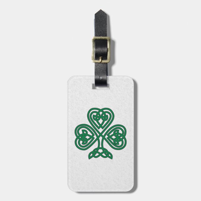 IRISH SHAMROCK SYMBOL LUGGAGE TAG (Front Vertical)