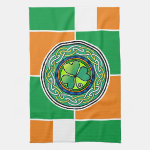 Irish shamrock tea towel