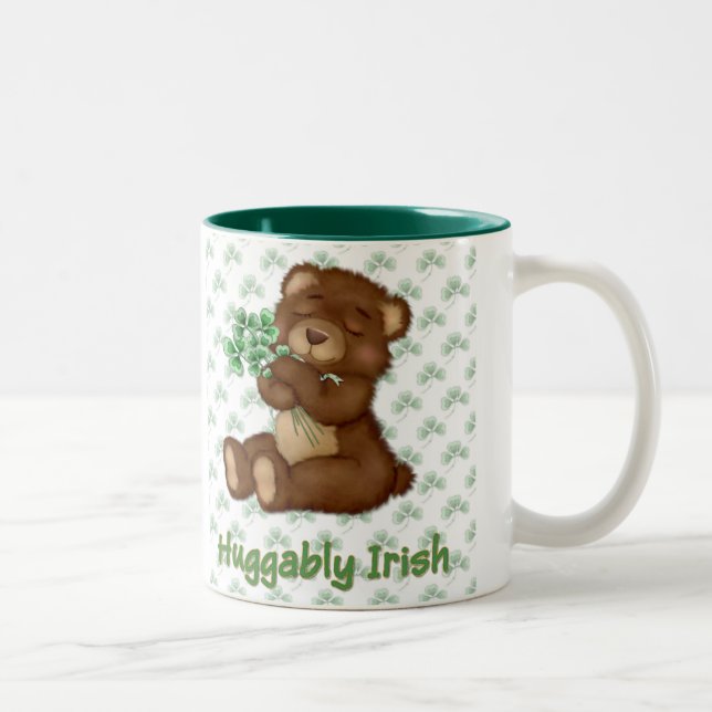 Irish Shamrock Teddy Two-Tone Coffee Mug (Right)