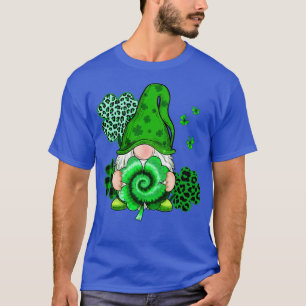 Irish Shamrock Tie Dye Lucky Gnome Happy St Patric T-Shirt