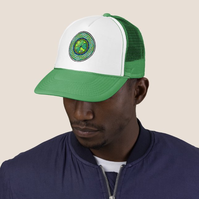 Irish shamrock trucker hat (In Situ)