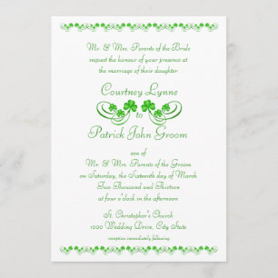 Irish Shamrock Wedding Invitation