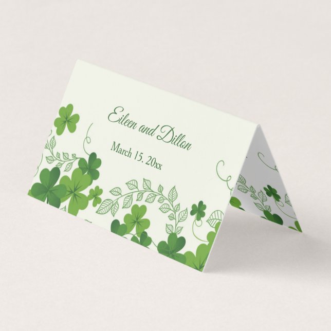 Irish Shamrock Wedding Thank You Business Card (Front)