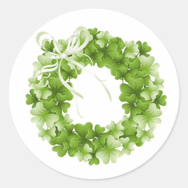 Irish Shamrock wreath St. Patrick's Day sticker (Front)