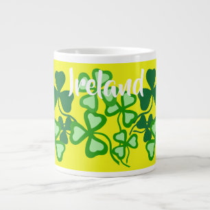 Irish shamrock, yellow, Ireland, 4 leaf clover 6 Large Coffee Mug