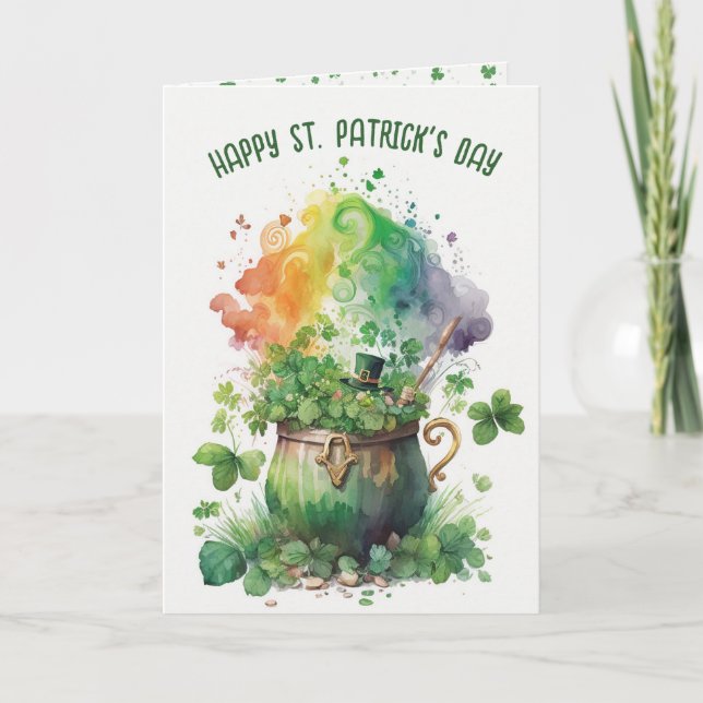 Irish Shamrocks and Rainbow Card (Front)