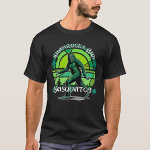 Irish Shamrocks And Sasquatch St Patrick's Day Luc T-Shirt