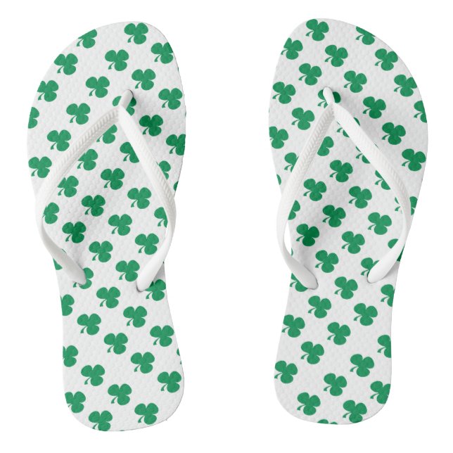 Irish Shamrocks Clovers Thongs (Footbed)