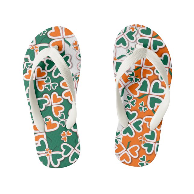 Irish Shamrocks Kid's Thongs (Footbed)