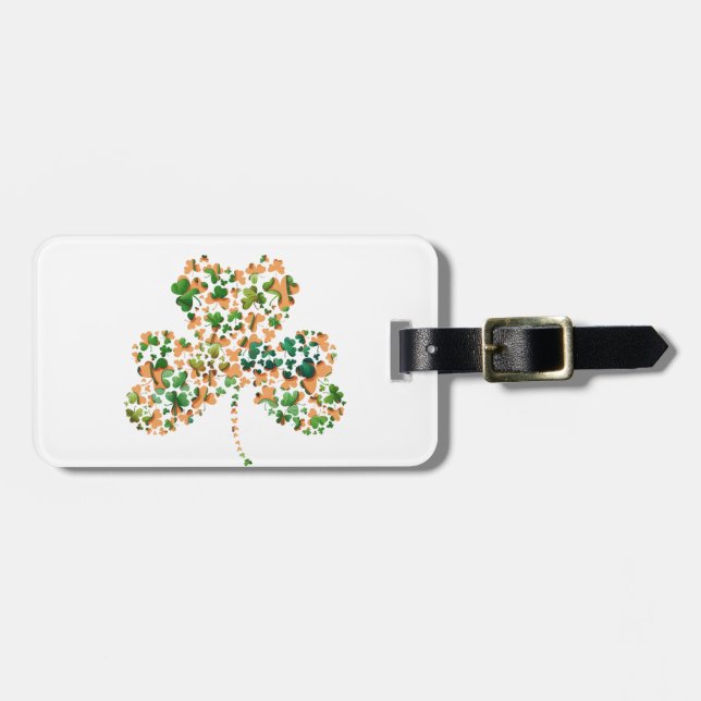 Irish Shamrocks Luggage Tag (Front Horizontal)