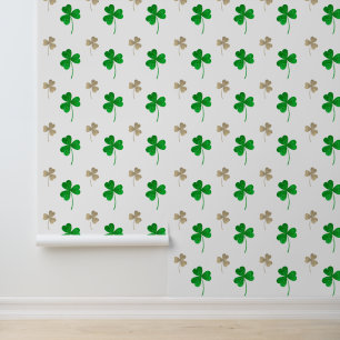 Irish shamrocks pattern personalised cosy wallpaper