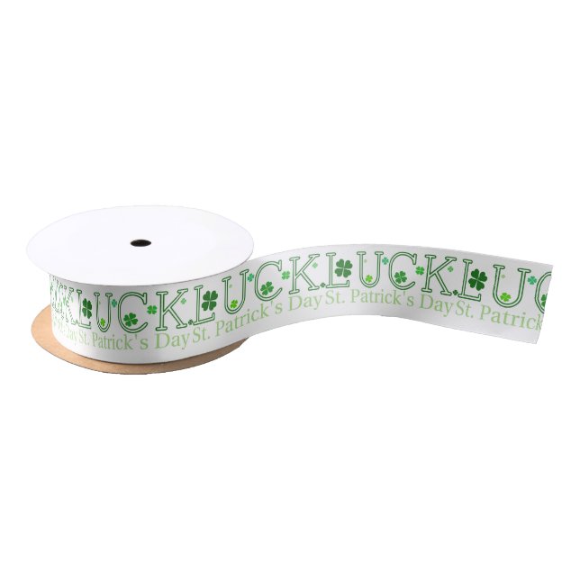 Irish Shamrocks Satin Ribbon (Spool)