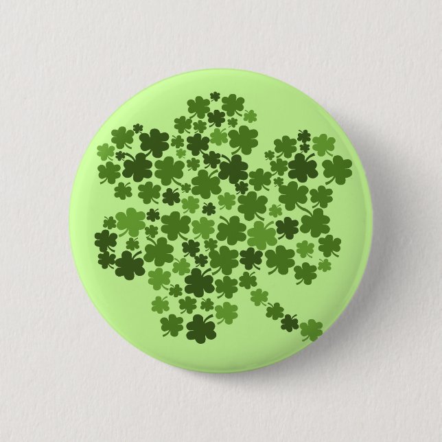Irish Shamrocks St Paddys Clover 6 Cm Round Badge (Front)