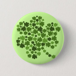 Irish Shamrocks St Paddys Clover 6 Cm Round Badge