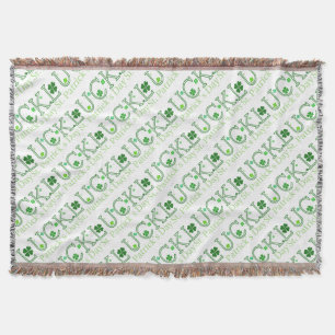 Irish Shamrocks Throw Blanket