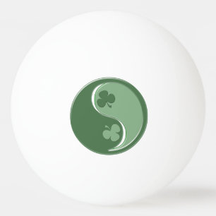 Irish Shamrocks Yin Yang and Frog Ping Pong Ball