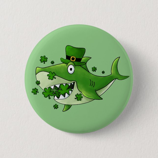 Irish Shark  6 Cm Round Badge (Front)