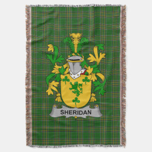 Irish Sheridan Coat of Arms Family Crest Ireland Throw Blanket