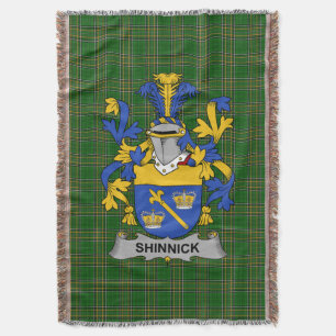 Irish Shinnick Coat of Arms Family Crest Ireland Throw Blanket
