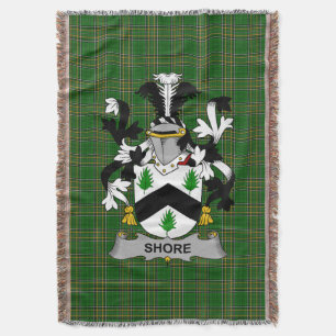 Irish Shore Coat of Arms Family Crest Ireland Throw Blanket
