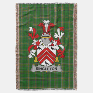 Irish Singleton Coat of Arms Family Crest Ireland Throw Blanket