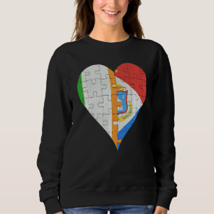 Irish Sint Maartener Flag Heart Sweatshirt