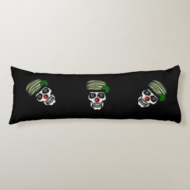Irish Skeleton Clown Black Body Cushion (Front)
