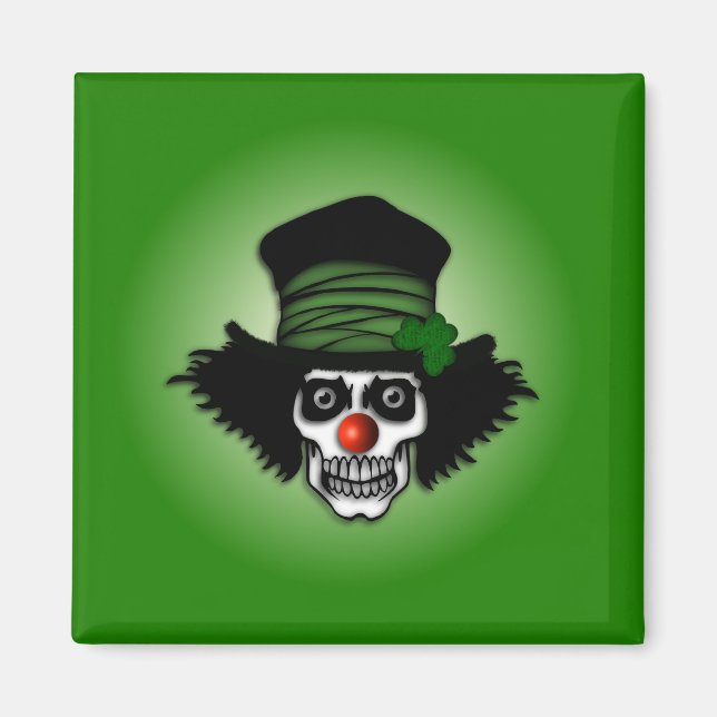 Irish Skeleton Clown Green Magnet (Front)