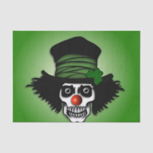 Irish Skeleton Clown Green Tissue Paper