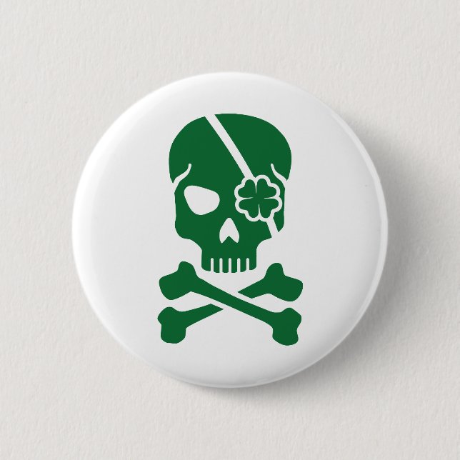 Irish skull 6 cm round badge (Front)
