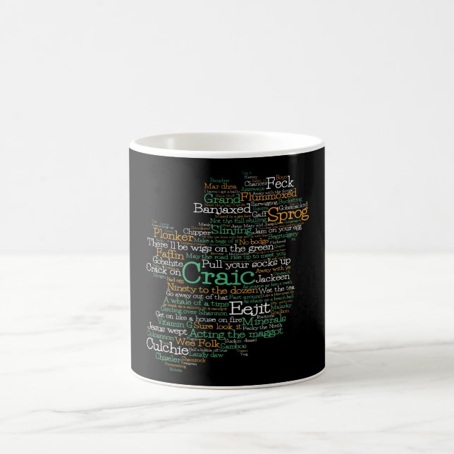 Irish Slang Word Art Map Coffee Mug (Center)