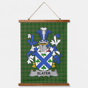 Irish Slater or Slator Coat of Arms Family Crest Hanging Tapestry